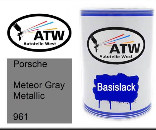 Porsche, Meteor Gray Metallic, 961: 500ml Lackdose, von ATW Autoteile West.